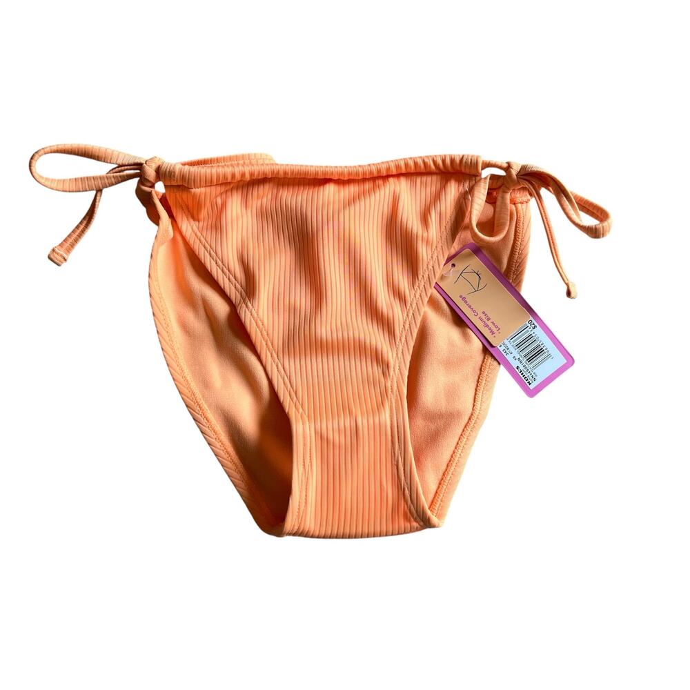 NWT! Juniors' Ninety-Nine° Tunnel Side-Tie Orange Bikini Bottoms Size X-Small